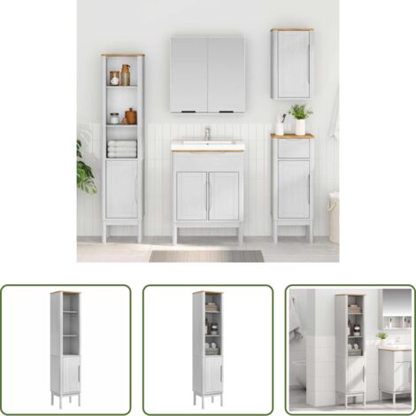 Armadio da bagno -  Mobiletto bagno alto con porta FLORO Bianco 35 x 30 x 160 cm