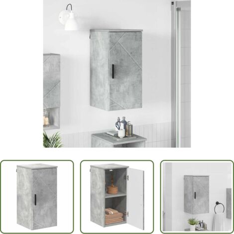 Armadio da bagno moderno -  Mobile da Bagno con porta Grigio cemento 30 x 31,5 x 61 cm