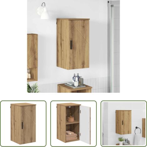 Armadio da bagno moderno -  Mobile da Bagno con porta Rovere artigianale 30 x 31,5 x 61 cm