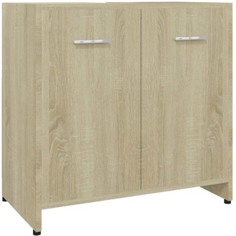 vidaXL Armadio da Bagno Bianco e Rovere 32x25,5x190 cm in Truciolato