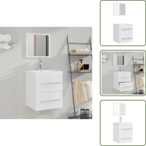 Armadio da bagno - vidaXL Mobile da Bagno con Specchio Bianco 41x38,5x48 cm - Armadietto con specchio