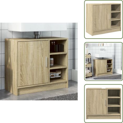 Armadio da bagno - vidaXL Mobile Lavabo Rovere Sonoma 63x29x55 cm Legno Multistrato - Mobile in legno