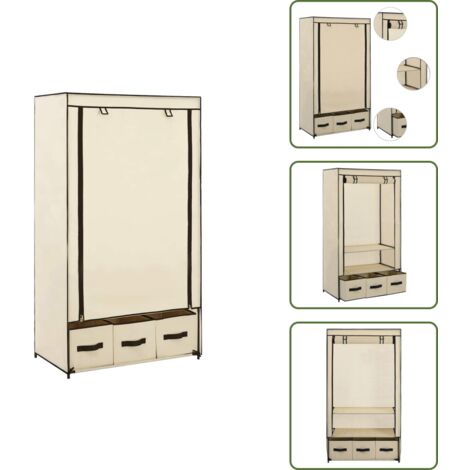 Armadio da camera - vidaXL Armadio Crema 87x49x159 cm in Tessuto - Armadio da soffitta