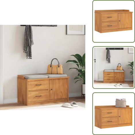 Armadio da corridoio - vidaXL Panca da Corridoio SANDNES 87x40x50 cm Legno Massello di Pino - Panca da ingresso multifunzionale