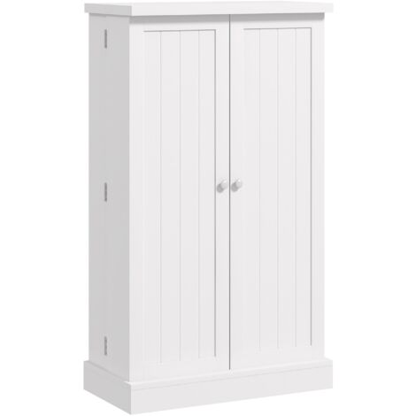 Armadio da Cucina con 5 Ripiani Centrali e 2 Ripiani Laterali a 6 Livelli 60x30x104 cm in MDF Bianco