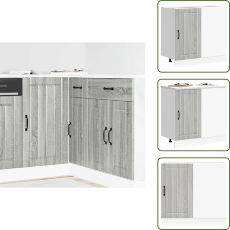 Armadio da cucina con ante - vidaXL Mobile base da cucina Lucca Grigio Sonoma in Legno Multistrato - Armadio da cucina con piedini regolabili