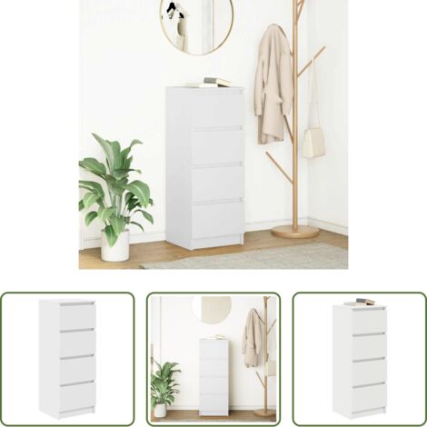 Armadio da cucina -  Credenza Bianca 37,5x35x99 cm in Legno Multistrato