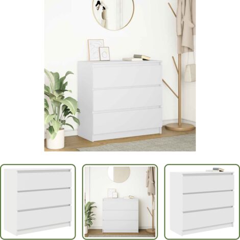 Armadio da cucina -  Credenza Bianca 80x35x76 cm in Legno Multistrato