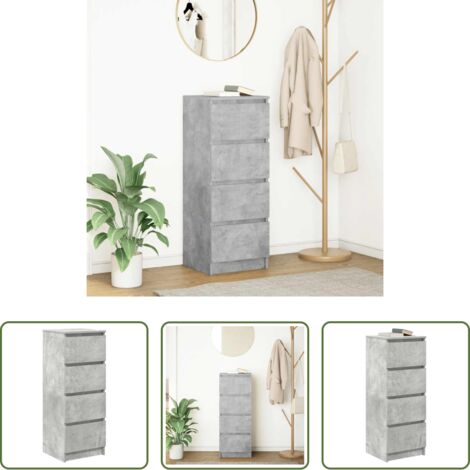 Armadio da cucina -  Credenza Grigio Cemento 37,5x35x99 cm in Legno Multistrato