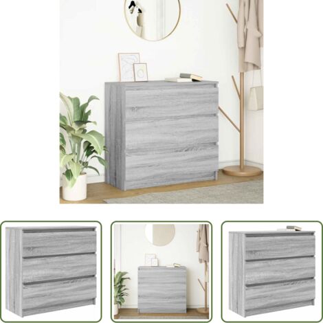 Armadio da cucina -  Credenza Grigio Sonoma 80x35x76 cm in Legno Multistrato