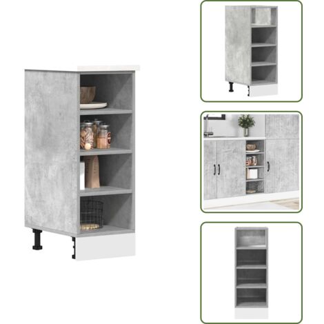 Armadio da cucina grigio cemento - vidaXL Armadio Inferiore “Riga” Grigio Cemento 30x44,5x81,5 cm - Armadio da cucina con piedini regolabili
