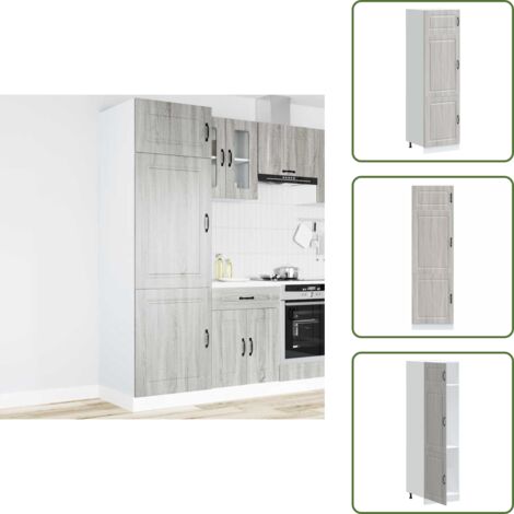 Armadio da cucina grigio sonoma - vidaXL Armadio da Cucina Kalmar Grigio Sonoma in Legno Multistrato - Armadio da cucina con porte