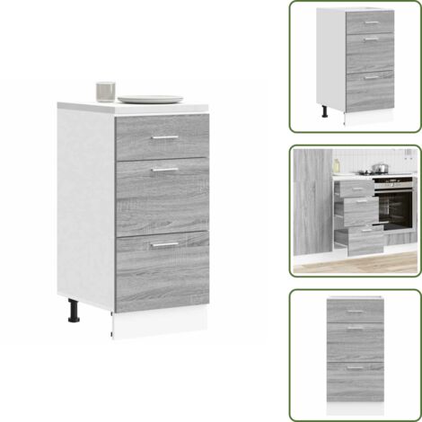 Armadio da cucina grigio - vidaXL Armadio Inferiore “Lyon” Grigio Sonoma 40x46x81,5 cm - Armadio da cucina con piedini