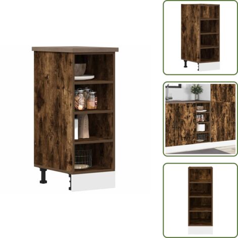 Armadio da cucina in truciolato - vidaXL Armadio Inferiore “Riga” Rovere Fumo 30x44,5x81,5 cm - Armadio da cucina con piedini regolabili