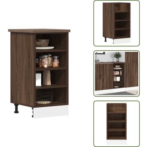 Armadio da cucina in truciolato - vidaXL Armadio Inferiore “Riga” Rovere Marrone 40x44,5x81,5 cm - Armadio da cucina marrone