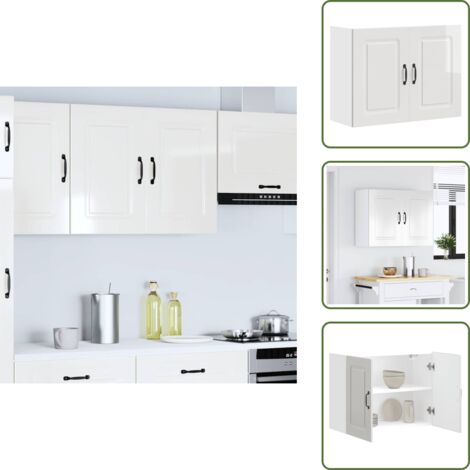 Armadio da cucina in truciolato - vidaXL Base da Cucina Kalmar Bianco Lucido in Legno Multistrato - Armadio da cucina con porte
