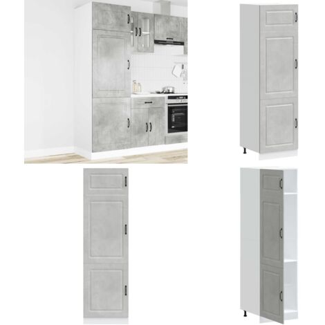 Armadio da Cucina Kalmar Grigio Cemento in Legno Multistrato - Armadio in truciolato - Armadio grigio cemento