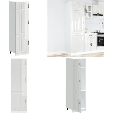 Armadio da Cucina Lucca Bianco Lucido in Legno Multistrato - Armadio in legno - Armadio cucina
