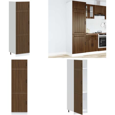 Armadio da Cucina Lucca Rovere Marrone in Legno Multistrato - Armadio da cucina in legno - Armadio da cucina marrone
