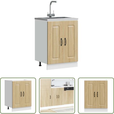 Armadio da cucina -  Mobile base lavello Kalmar Rovere Sonoma 60x46x81,5 cm