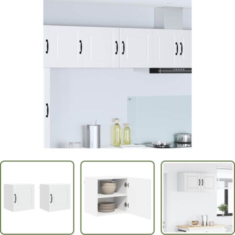 Armadio da cucina -  Mobile da cucina 2 pcs Bianco 40 x 31 x 40 cm Legno multistrato