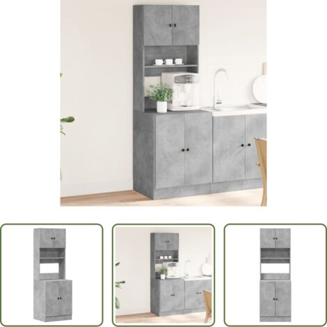 Armadio da cucina -  Mobile da Cucina Grigio 60x50x180 cm in Legno Multistrato