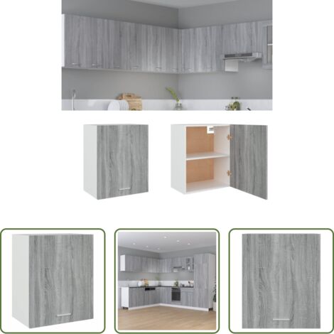 Armadio da cucina -  Mobile Pensile “Lyon” Grigio Sonoma 50x31x60 cm