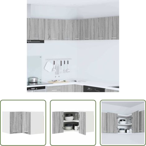 Armadio da cucina moderno -  Armadio pensile Grigio Sonoma e Bianco 57 x 57 x 40 cm