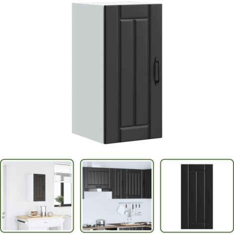 Armadio da cucina -  Pensile da Cucina Lucca Nero in Legno Multistrato