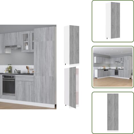 Armadio da cucina - vidaXL Armadio per Frigo “Lyon” Grigio Sonoma 60x57x207 cm - Armadio con ripiani