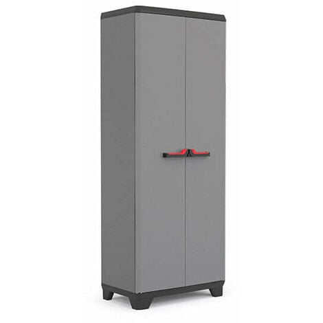 Armadio da Esterno 3 Ripiani 68x39x173H cm in Plastica Keter Stilo Alto Grigio