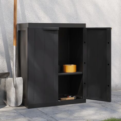 vidaXL Armadio da Giardino Nero 65x45x172 cm in Rattan PP