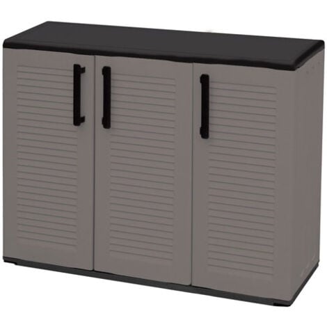 ARTPLAST Armadio da Giardino a 3 Ante in Resina Basso Antipioggia Salvaspazio