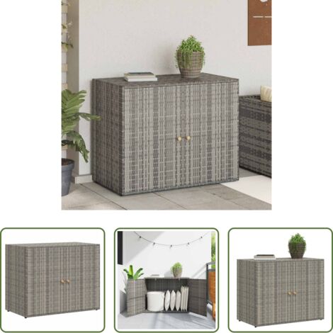 Armadio da giardino -  Mobile Portaoggetti da Giardino Grigio 100x55,5x80cm Polyrattan