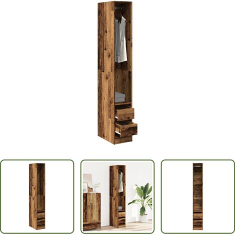 Armadio da ingresso -  Armadio Legno Antico 30x50x200 cm in Legno Multistrato