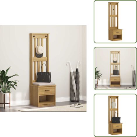 Armadio da ingresso - vidaXL Albero da Ingresso SANDNES 45x40x159,5 cm in Legno di Pino - Armadio per scarpe
