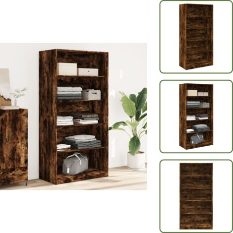 Armadio da ingresso - vidaXL Armadio Rovere Fumo 100x50x200 cm in Legno tecnico - Armadio con scomparti