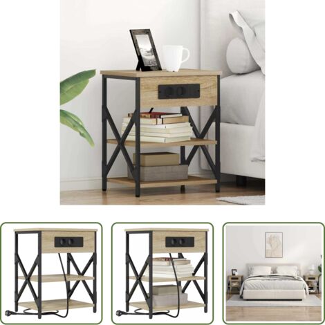 Armadio da notte -  Armadio da Notte con lo scaffale Rovere Sonoma 41 x 31 x 51 cm