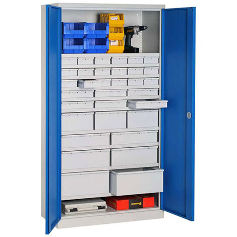 Armadio da officina - 33 cassetti e 10 ripiani - RAL 5015 - W030090024-GCBI