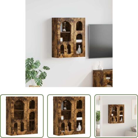 Armadio da parete -  Armadio pensile Rovere fumé 59 x 20 x 71.5 cm Legno multistrato