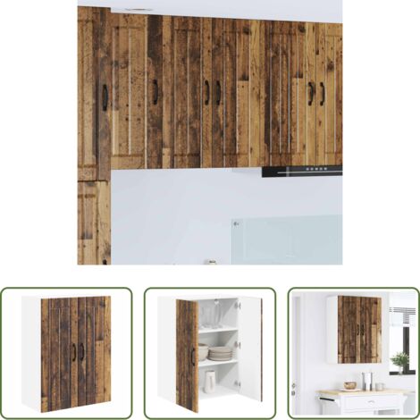 Armadio da parete in legno -  Mobile da cucina Legno vecchio 60 x 31 x 80 cm