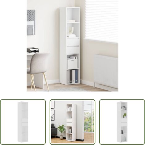 Armadio da parete - Libreria Bianca 36x30x171 cm in Legno Multistrato