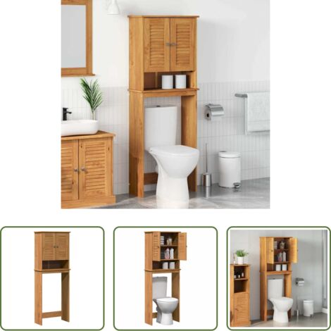 Armadio da parete -  Mobile Bagno VIGO Marrone e Marrone Miele 60 x 27 x 161 cm
