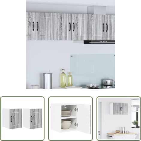 Armadio da parete -  Mobile da cucina 2 pcs Grigio Sonoma 30 x 31 x 40 cm