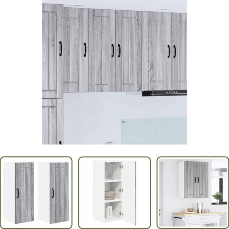 Armadio da parete -  Mobile da cucina 2 pcs Grigio Sonoma 30 x 31 x 80 cm