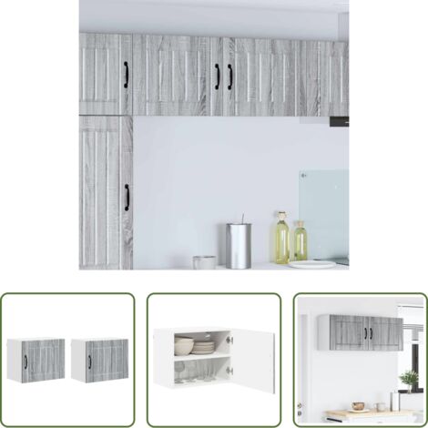 Armadio da parete -  Mobile da cucina 2 pcs Grigio Sonoma 50 x 31 x 40 cm
