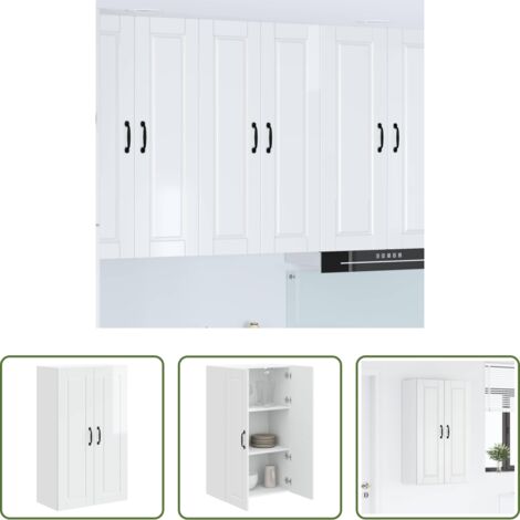 Armadio da parete -  Mobile da cucina con lo scaffale Bianco Lucido 60 x 31 x 100 cm