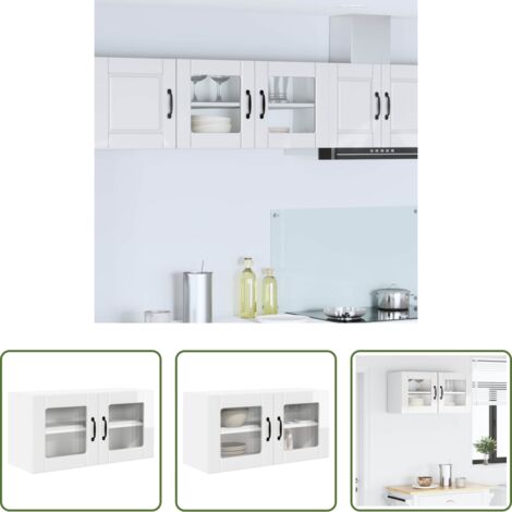 Armadio da parete - Mobile da cucina con lo scaffale Bianco Lucido 80 x 31 x 40 cm