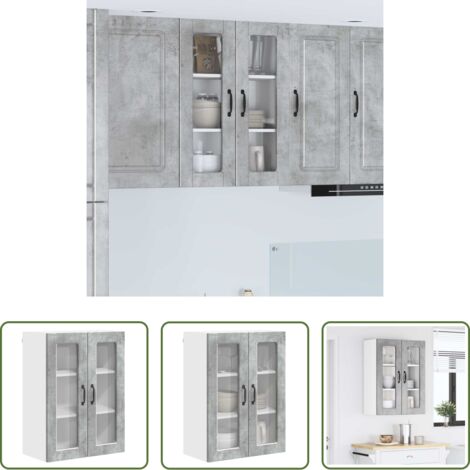 Armadio da parete -  Mobile da cucina con lo scaffale Grigio cemento 60 x 31 x 80 cm