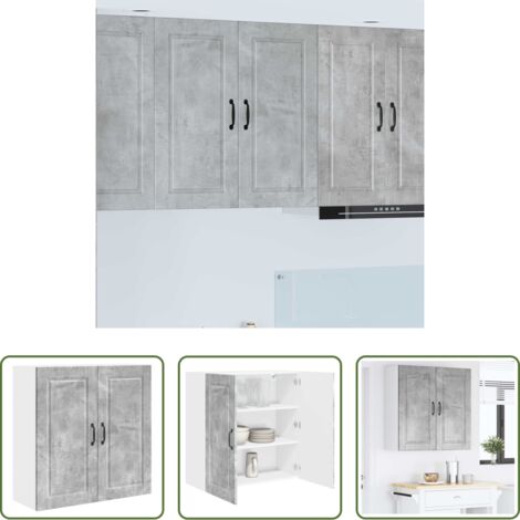 Armadio da parete -  Mobile da cucina con lo scaffale Grigio cemento 80 x 31 x 80 cm
